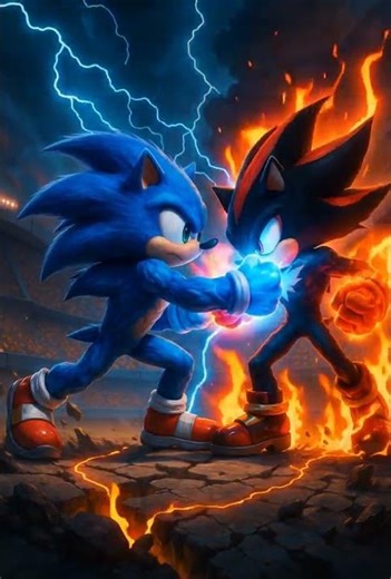 Sonic vs Shadow ⚡🔥 Epic Battle in the Stormy Stadium