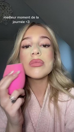 Best Daily Makeup Routine with Pink Bathrobe