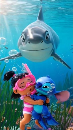 Underwater adventures with Lilo and Stitch 🌊 #disneyland #liloandstitch #liloystich #stitch #disney