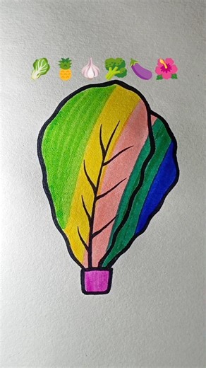 How to drawing 🥬🍍🧄🥦🍆🌺colar#artwork #draw #creative #shortvideo #trending