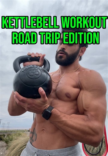 If you have any questions just click the link in my bio and I'II send you my free guide that'll answer all your kettlebell questions, give you a nutrition overview and a full minimalist training plan You're welcome 🫡 Ever take your kettlebell on a road trip? #kettlebell #fitnessmotivation #roadtrip #workout #fitness