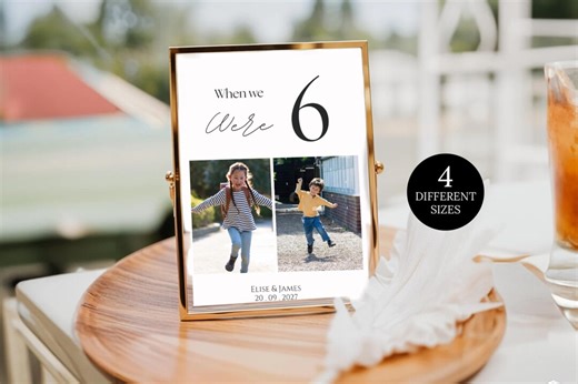 Wedding Table Numbers, Photo Upload Template, Editable Canva Signs (digital Download) - Etsy