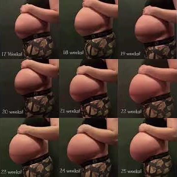 Triplet Pregnancy- Belly Progression 8 weeks to 34 Weeks!