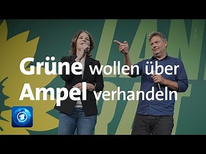 Kleiner Parteitag: Grüne stimmen für Koalitionsverhandlungen mit SPD und FDP