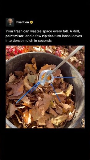 Drill Powered Leaf Compactor Hack 🍂 #shorts