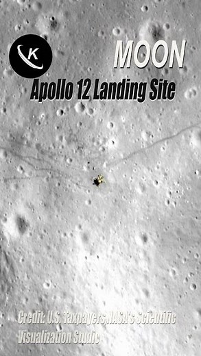 Apollo 12 Moon Landing site from NASA LRO