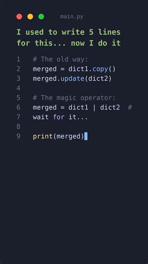 How I merge dictionaries in Python 🔍 🎯 #programming #coding #python