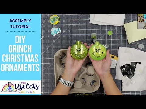 DIY Grinch Ornament | Using Your Cricut to Create a Grinch Face Ornament | Assembly Tutorial