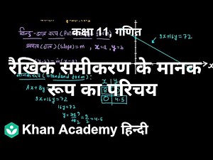 Intro to linear equation standard form [Hindi] | Straight lines | Grade XI | Math | Khan Academy