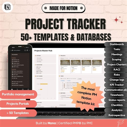 Notion Advanced Project Management Kit: 60  Documents, Project Tracker - Etsy