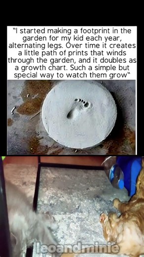 I started making a footprint in the garden for my kid each year, alternating legs.