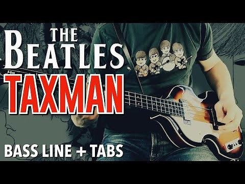The Beatles - Taxman /// BASS LINE [Play Along Tabs & Lyrics]