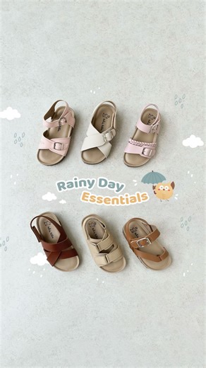 Owlie Ellie • Kids Shoes & Sandals on Instagram: "Rain-friendly, daily-ready ☔ Sandal collection yang pastinya bikin nyaman dan cocok banget buat cuaca sekarang, jadi sat-set tapi tetap stylish💖 #owlieellie #OESandalcollection #sepatuanak"