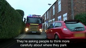 Humberside Fire & Rescue Service has been showing Look North how serious it can be for them on emergency calls when cars are badly parked. | BBC East Yorkshire