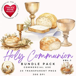 Holy Communion Watercolor Clipart: Religious PNG Graphics (digital Download) - Etsy