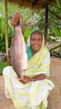 Cooking Rohu Fish with Banana | Village Style Recipe #shortvideo #food #recipe #shorts