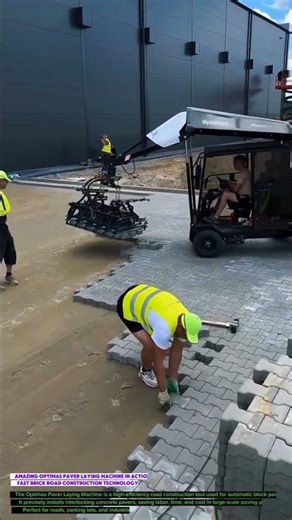 Amazing Optimas Paver Laying Machine in Action – Fast Brick Road Construction Technology 2025