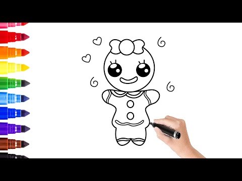 How To Draw a Cute Gingerbread Girl