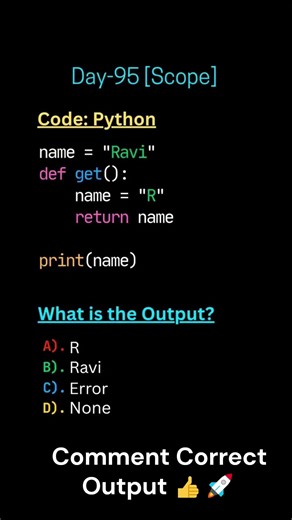 Comment Correct Output 👍🚀Python Programming @RealCodeGuru