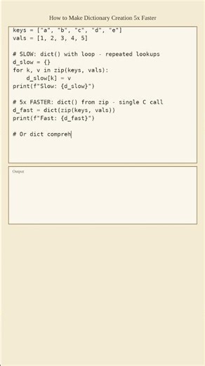 How to Make Dictionary Creation 5x Faster #howto