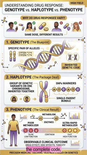 What is the difference between Genotype, Haplotype, and Phenotype? 🔬 #pharmacogenomics