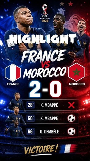 FRANCE 🇫🇷 vs MOROCCO 🇲🇦 2-0 | Full Match Highlights | FIFA World Cup 2026 Quarter Final 🔥