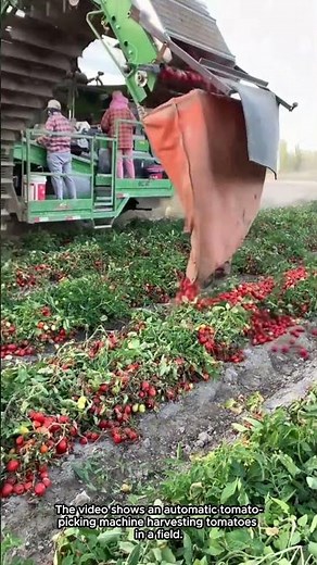 See the Giant Green Machine Picking Ripe Tomatoes
