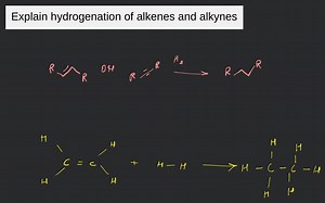 Explain hydrogenation of alkenes and alkynes... | Filo