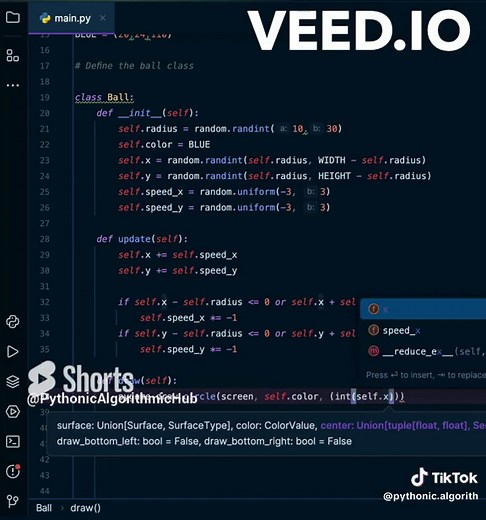 Creating a bouncing ball animation usong Pygame in python #python#pygame