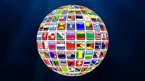 Flags Of Nations Of World On Rotating Globe Stock Motion Graphics SBV-333381344 - Storyblocks