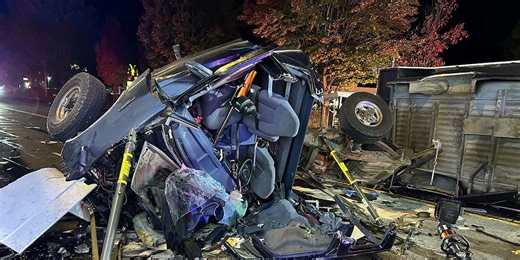 3 seriously hurt, dog rescued after crash involving semi-truck in Salem