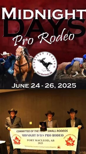 Legend Rodeo Stock on Instagram: "Congratulations to the Midnight Days Pro Rodeo on being small rodeo committee of the year! What an accomplishment 👏 It is an honor to be apart of this great rodeo. @midnightdaysprorodeo @fortmacleodagsociety #legendrodeostock #midnightdaysprorodeo #fortmacleodalberta #cprarodeo"