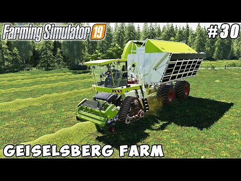 Mowing & drying grass, windrowing & picking hay | Geiselsberg Farm | Farming simulator 19 | ep #30