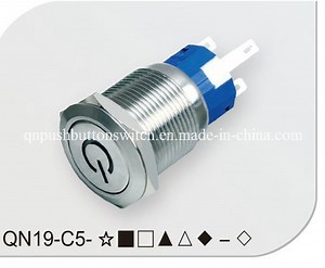 [Hot Item] 19mm Power Blue 12V Latching Stainless Switch