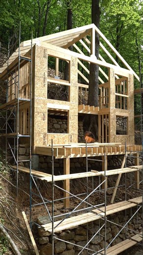 A Mountain Slope House Built Around Living Trees #MountainHouse #SlopeArchitecture #ForestHouse