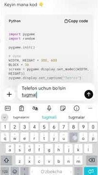 pydroid 3 da tetris yaratdim