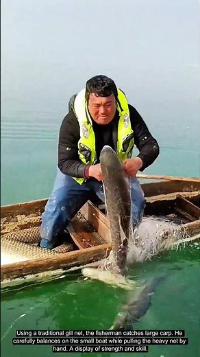 Big Catch! Pulling a Heavy Catch from the Lake