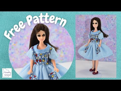 Free Doll Clothes Patterns: How to Sew a Dress with Pockets for Topper Dawn or Pippa Dolls #DIY