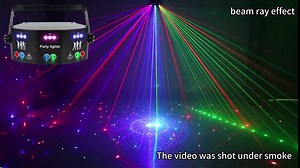 15 Eyes Ravelight Strobe Laser Party Light,RGBUV Dj Disco Stage Lights by DMX512 Control,Sound Activated 125 Patterns Lights with Remote Control for Parties Club Dancing