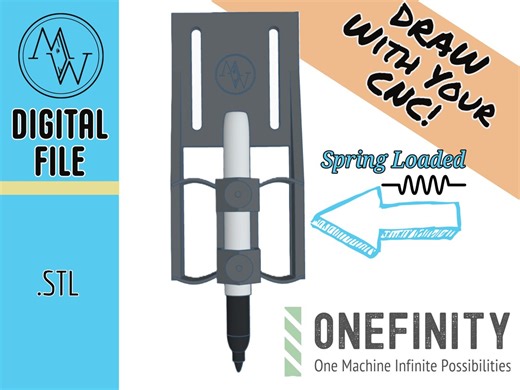 Onefinity CNC Pen Holder, Spring Loaded Drawing Machine (digital STL) - Etsy