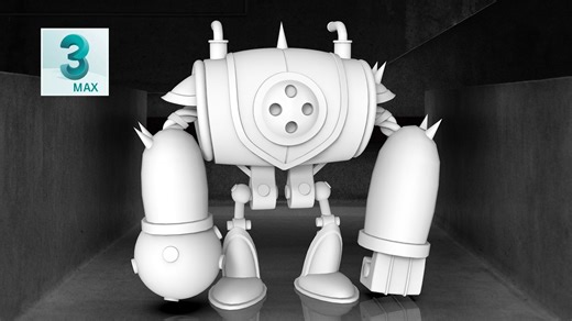 【3DMAX建模】从拉box开始教你，制作“四眼机器人”模型，新手练习案例，3DMAX零基础教学案例