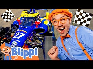 Can You Beat Blippi in a Racecar Race? | Learn & Explore Vehicles | Educational Videos For Kids