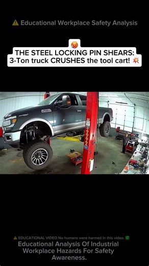 ⚠️ 3-Ton Truck Lift STRUCTURAL COLLAPSE 🤯#shorts