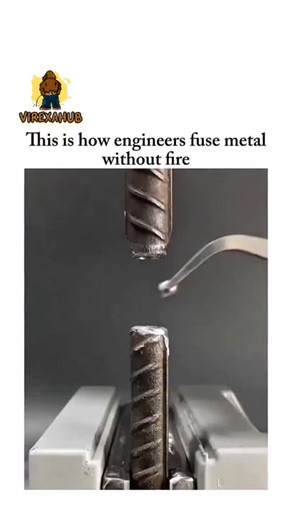 VIREXAHUB on Instagram: "Engineers can fuse metal without a single flame by using a technology called friction welding, one of the coolest breakthroughs in modern manufacturing. Instead of melting metal with fire, it uses pure mechanical energy. When two metal pieces are pressed together and spun or rubbed at extreme speed, the friction generates intense localized heat. But here’s the twist: the metal never fully melts. It softens just enough for its molecules to bond. That means the joint becom