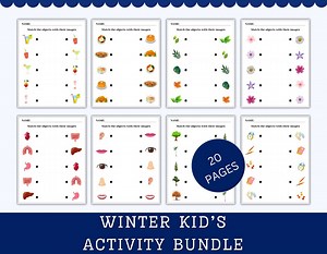 20 Educational Matching Printables for Kids Pages | Match the Picture Worksheets | Preschool & Kindergarten Learning Activity for Kids PDF. - Etsy