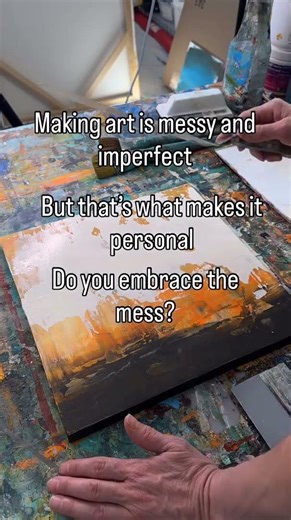 The Messy Layers Are the Magic ✨ #AbstractArt #IntuitivePainting #DawnBajaArt