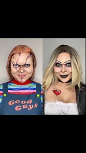 #DUET Chucky and Tiffany Valentine Makeup 💘 #ChuckyMakeup #TiffanyValentine #HalloweenMakeup #MakeupTutorial | TheFauxChanel