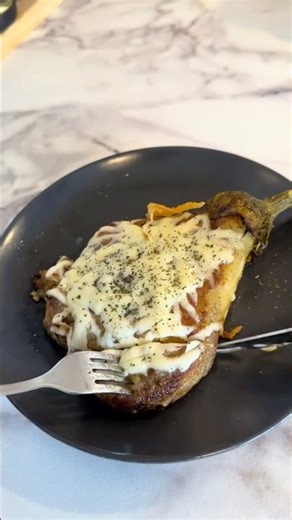 Fried aubergine with cheese #food #recipe #cooking #homemade
