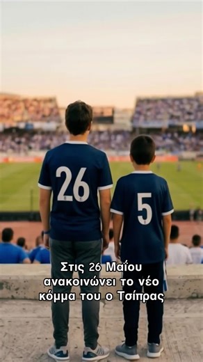 ❗️Στο βίντεο που συνοδεύει την ανάρτηση και δημοσιεύτηκε στον προσωπικό του λογαριασμό, εμφανίζονται δύο παιδιά σε ποδοσφαιρικό γήπεδο να φορούν φανέλες με τους αριθμούς «26» και «5», παραπέμποντας στην ημερομηνία ανακοίνωσης του νέου φορέα. #protothema #news #alexistsipras #greektiktok #tiktokgreece