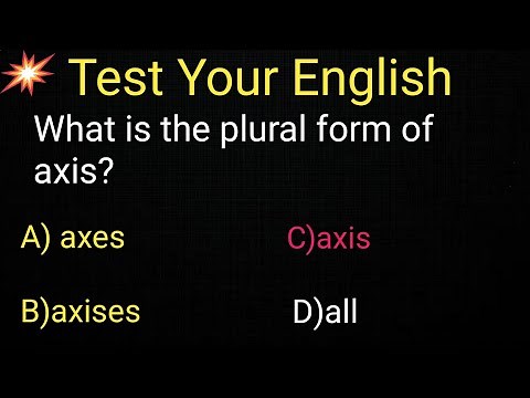 [0016]1000 English Grammar Test Practice Questions: Plural of Axis||Plural for Axis